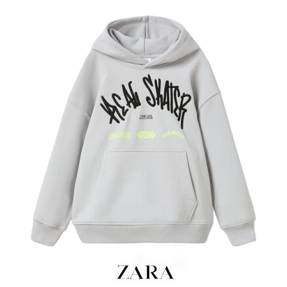 Zara Other - ZARA Kids | Light Gray | EMBROIDERED “SKATER” SWEATSHIRT